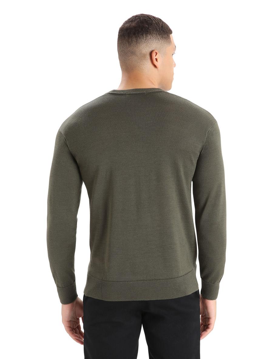 Icebreaker Cool-Lite™ Merino Nova Sweatshirt Miesten Neulepuserot Oliivinvihreä | FI 1217XYUF